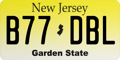 NJ license plate B77DBL