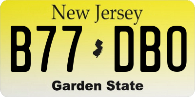 NJ license plate B77DBO