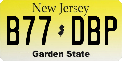 NJ license plate B77DBP