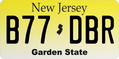 NJ license plate B77DBR