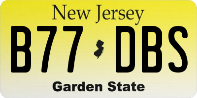 NJ license plate B77DBS