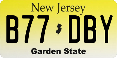 NJ license plate B77DBY