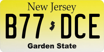 NJ license plate B77DCE