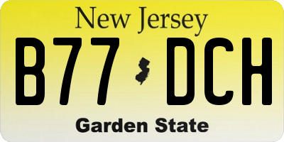 NJ license plate B77DCH