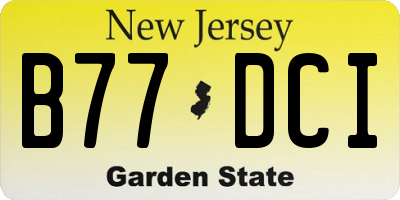 NJ license plate B77DCI