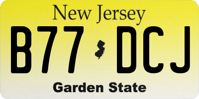 NJ license plate B77DCJ