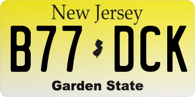 NJ license plate B77DCK