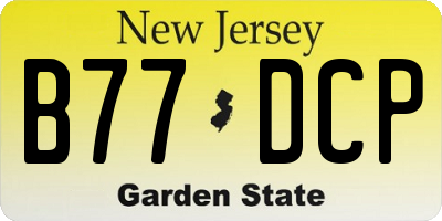 NJ license plate B77DCP