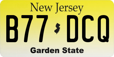 NJ license plate B77DCQ