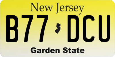 NJ license plate B77DCU