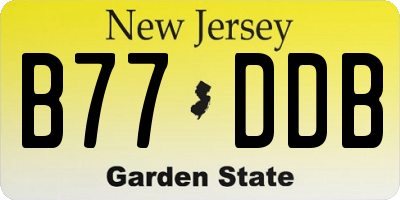 NJ license plate B77DDB