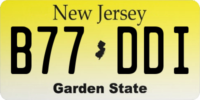 NJ license plate B77DDI