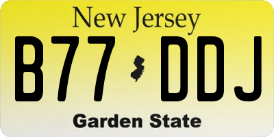 NJ license plate B77DDJ