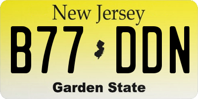 NJ license plate B77DDN