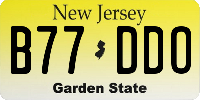 NJ license plate B77DDO