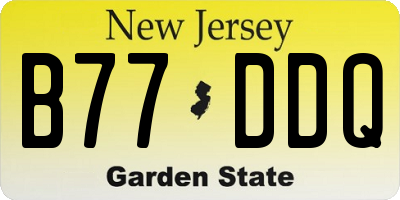 NJ license plate B77DDQ