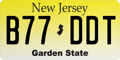 NJ license plate B77DDT