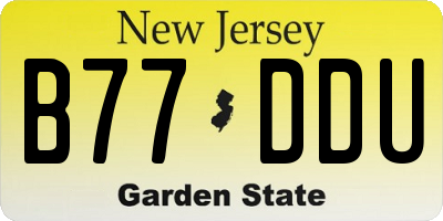 NJ license plate B77DDU