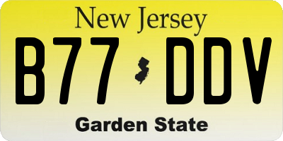 NJ license plate B77DDV