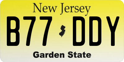 NJ license plate B77DDY