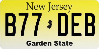 NJ license plate B77DEB