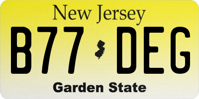 NJ license plate B77DEG