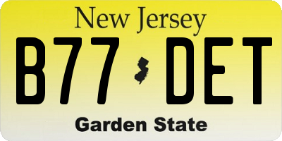 NJ license plate B77DET