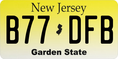 NJ license plate B77DFB