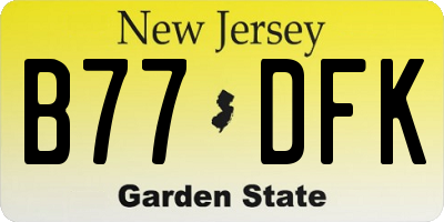 NJ license plate B77DFK