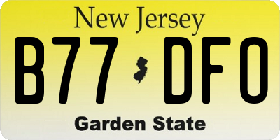 NJ license plate B77DFO