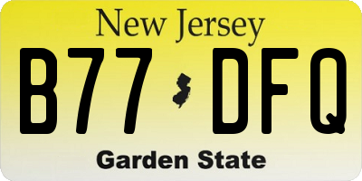 NJ license plate B77DFQ