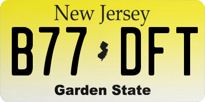 NJ license plate B77DFT
