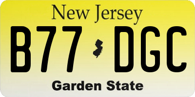 NJ license plate B77DGC