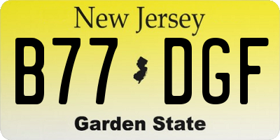 NJ license plate B77DGF