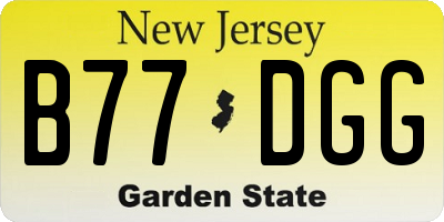 NJ license plate B77DGG