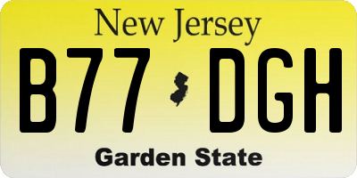 NJ license plate B77DGH