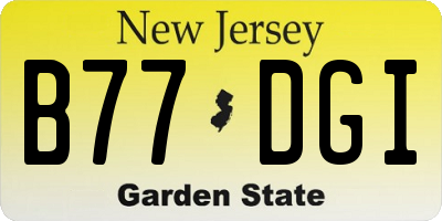 NJ license plate B77DGI