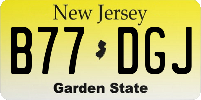 NJ license plate B77DGJ