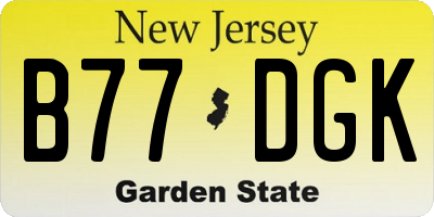 NJ license plate B77DGK