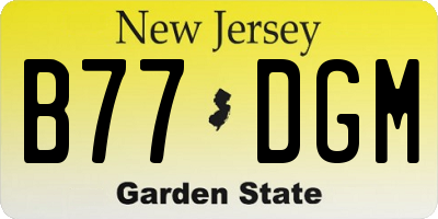 NJ license plate B77DGM