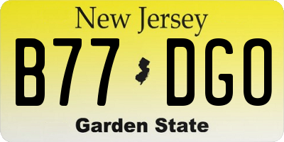 NJ license plate B77DGO