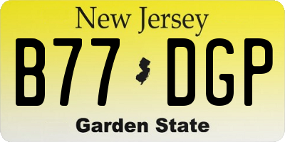 NJ license plate B77DGP