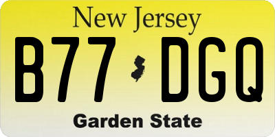 NJ license plate B77DGQ