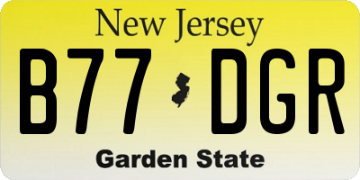 NJ license plate B77DGR