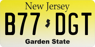 NJ license plate B77DGT