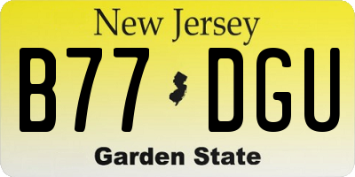 NJ license plate B77DGU