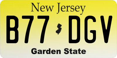 NJ license plate B77DGV