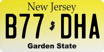 NJ license plate B77DHA