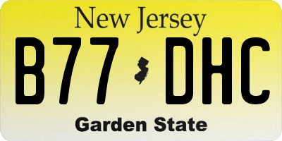 NJ license plate B77DHC