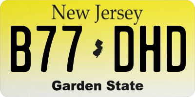 NJ license plate B77DHD